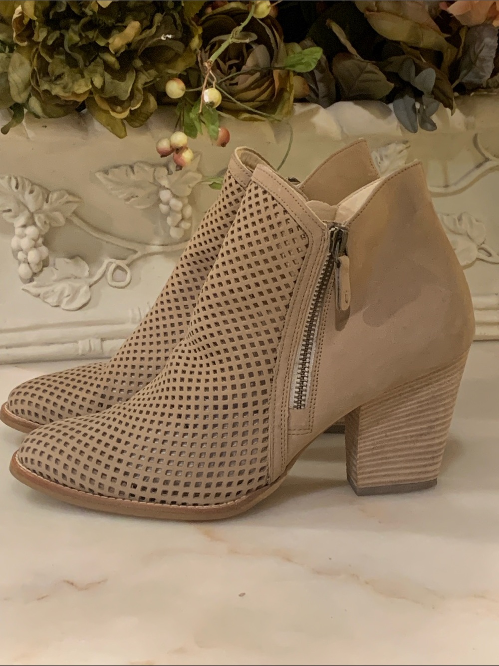 Paul Green  Bonzai Perforated Nubuck Zip Booties